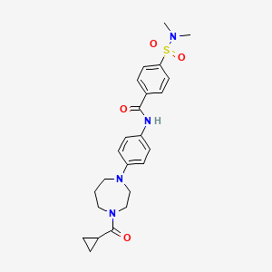 N-(4-(4-(cyclopropanecarbonyl)-1,4-diazepan-1-yl)phenyl)-4-(N,N-dimethylsulfamoyl)benzamide