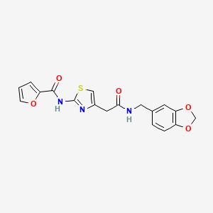 molecular formula C18H15N3O5S B2771944 N-[4-({[(2H-1,3-benzodioxol-5-yl)methyl]carbamoyl}methyl)-1,3-thiazol-2-yl]furan-2-carboxamide CAS No. 923180-14-7