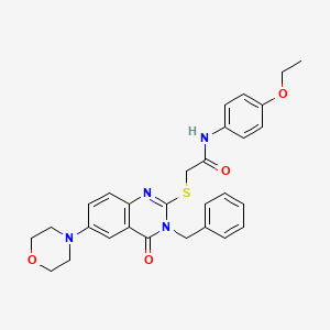molecular formula C29H30N4O4S B2771948 2-(3-benzyl-6-morpholin-4-yl-4-oxoquinazolin-2-yl)sulfanyl-N-(4-ethoxyphenyl)acetamide CAS No. 422278-79-3