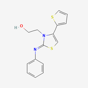 molecular formula C15H14N2OS2 B2771952 (Z)-2-(2-(phenylimino)-4-(thiophen-2-yl)thiazol-3(2H)-yl)ethanol CAS No. 915186-47-9