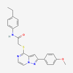 molecular formula C23H22N4O2S B2771953 N-(4-乙基苯基)-2-{[2-(4-甲氧基苯基)吡唑并[1,5-a]吡嗪-4-基]磺醯基}乙酰胺 CAS No. 1021229-06-0