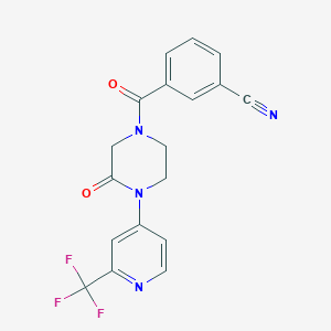 3-[3-Oxo-4-[2-(trifluoromethyl)pyridin-4-yl]piperazine-1-carbonyl]benzonitrile