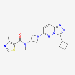 molecular formula C18H21N7OS B2771967 N-(1-{3-cyclobutyl-[1,2,4]triazolo[4,3-b]pyridazin-6-yl}azetidin-3-yl)-N,4-dimethyl-1,3-thiazole-5-carboxamide CAS No. 2198916-19-5