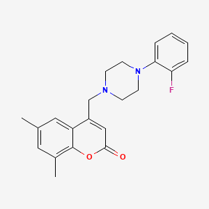 molecular formula C22H23FN2O2 B2771969 4-[[4-(2-Fluorophenyl)piperazin-1-yl]methyl]-6,8-dimethylchromen-2-one CAS No. 877786-34-0
