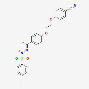 molecular formula C24H23N3O4S B2771973 (E)-N'-(1-(4-(2-(4-cyanophenoxy)ethoxy)phenyl)ethylidene)-4-methylbenzenesulfonohydrazide CAS No. 302968-15-6