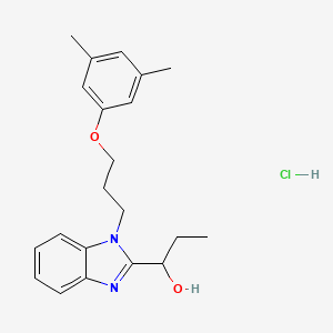 molecular formula C21H27ClN2O2 B2771984 1-(1-(3-(3,5-二甲基苯氧基)丙基)-1H-苯并[d]咪唑-2-基)丙醇盐酸盐 CAS No. 1216793-74-6