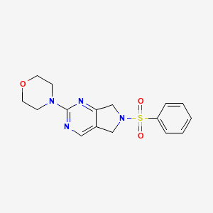 molecular formula C16H18N4O3S B2771988 4-(6-(phenylsulfonyl)-6,7-dihydro-5H-pyrrolo[3,4-d]pyrimidin-2-yl)morpholine CAS No. 2034613-99-3