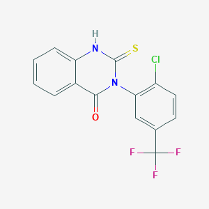 molecular formula C15H8ClF3N2OS B2771992 3-[2-Chloro-5-(trifluoromethyl)phenyl]-2-sulfanyl-3,4-dihydroquinazolin-4-one CAS No. 380346-63-4