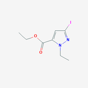 molecular formula C8H11IN2O2 B2771993 Ethyl 2-ethyl-5-iodopyrazole-3-carboxylate CAS No. 2226182-81-4