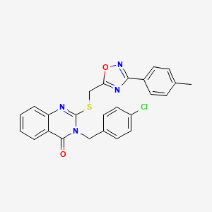 3-(4-chlorobenzyl)-2-(((3-(p-tolyl)-1,2,4-oxadiazol-5-yl)methyl)thio)quinazolin-4(3H)-one