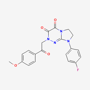 molecular formula C20H17FN4O4 B2772000 8-(4-fluorophenyl)-2-(2-(4-methoxyphenyl)-2-oxoethyl)-7,8-dihydroimidazo[2,1-c][1,2,4]triazine-3,4(2H,6H)-dione CAS No. 941888-09-1