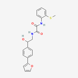 molecular formula C21H20N2O4S B2772006 N'-{2-[4-(furan-2-yl)phenyl]-2-hydroxyethyl}-N-[2-(methylsulfanyl)phenyl]ethanediamide CAS No. 2097914-33-3