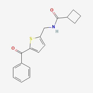 molecular formula C17H17NO2S B2772010 N-((5-benzoylthiophen-2-yl)methyl)cyclobutanecarboxamide CAS No. 1797761-42-2