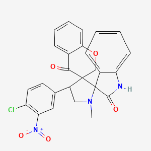 molecular formula C26H20ClN3O5 B2772015 chroman-4'-one-3'-spiro-3-N-methyl-4-(4-chloro-3-nitrophenyl)-pyrrolidine-2-spiro-3