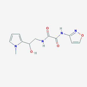 molecular formula C12H14N4O4 B2772017 N1-(2-hydroxy-2-(1-methyl-1H-pyrrol-2-yl)ethyl)-N2-(isoxazol-3-yl)oxalamide CAS No. 1396709-85-5