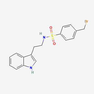 molecular formula C17H17BrN2O2S B2772018 4-(bromomethyl)-N-[2-(1H-indol-3-yl)ethyl]benzenesulfonamide CAS No. 811841-56-2