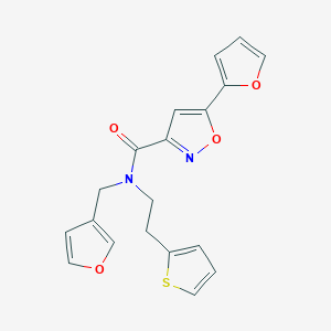 5-(furan-2-yl)-N-(furan-3-ylmethyl)-N-(2-(thiophen-2-yl)ethyl)isoxazole-3-carboxamide