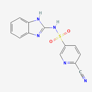 molecular formula C13H9N5O2S B2772022 N-(1H-1,3-benzodiazol-2-yl)-6-cyanopyridine-3-sulfonamide CAS No. 1779332-74-9