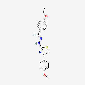 (Z)-2-((E)-(4-ethoxybenzylidene)hydrazono)-4-(4-methoxyphenyl)-2,3-dihydrothiazole