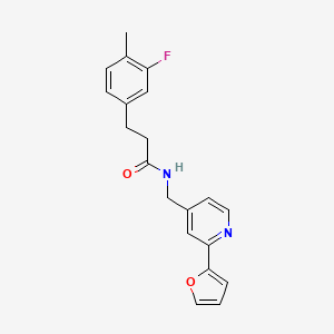 3-(3-fluoro-4-methylphenyl)-N-((2-(furan-2-yl)pyridin-4-yl)methyl)propanamide
