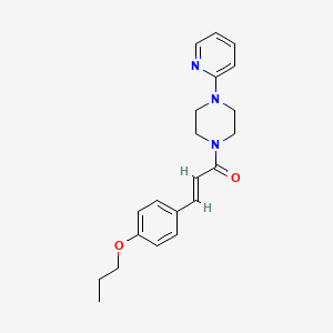 molecular formula C21H25N3O2 B2772027 3-(4-Propoxyphenyl)-1-[4-(2-pyridinyl)piperazino]-2-propen-1-one CAS No. 329779-67-1