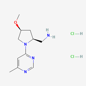 molecular formula C11H20Cl2N4O B2772029 [(2S,4S)-4-Methoxy-1-(6-methylpyrimidin-4-yl)pyrrolidin-2-yl]methanamine;dihydrochloride CAS No. 2287246-65-3