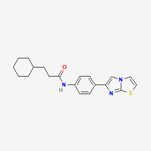molecular formula C20H23N3OS B2772030 3-环己基-N-(4-(咪唑并[2,1-b]噻唑-6-基)苯基)丙酰胺 CAS No. 893991-76-9