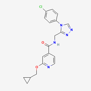 molecular formula C19H18ClN5O2 B2772031 N-((4-(4-chlorophenyl)-4H-1,2,4-triazol-3-yl)methyl)-2-(cyclopropylmethoxy)isonicotinamide CAS No. 2034432-06-7