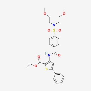 ethyl 3-(4-(N,N-bis(2-methoxyethyl)sulfamoyl)benzamido)-5-phenylthiophene-2-carboxylate