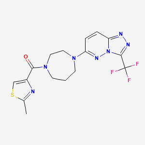 (2-Methyl-1,3-thiazol-4-yl)-[4-[3-(trifluoromethyl)-[1,2,4]triazolo[4,3-b]pyridazin-6-yl]-1,4-diazepan-1-yl]methanone