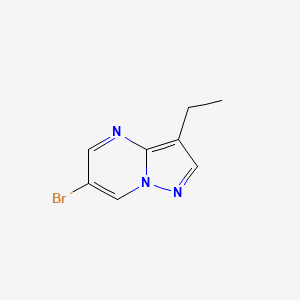molecular formula C8H8BrN3 B2772042 6-溴-3-乙基吡唑并[1,5-a]嘧啶 CAS No. 1379302-38-1