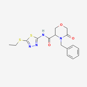 4-benzyl-N-(5-(ethylthio)-1,3,4-thiadiazol-2-yl)-5-oxomorpholine-3-carboxamide