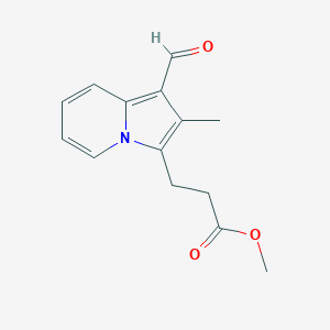 molecular formula C14H15NO3 B2772050 Methyl 3-(1-formyl-2-methylindolizin-3-yl)propanoate CAS No. 923133-28-2