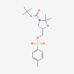 molecular formula C18H27NO6S B2772059 tert-Butyl 2,2-dimethyl-5-({[(4-methylbenzene)sulfonyl]oxy}methyl)-1,3-oxazolidine-3-carboxylate CAS No. 2288710-60-9