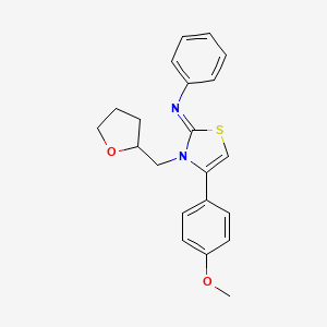 (Z)-N-(4-(4-methoxyphenyl)-3-((tetrahydrofuran-2-yl)methyl)thiazol-2(3H)-ylidene)aniline