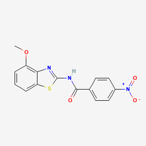molecular formula C15H11N3O4S B2772067 N-(4-甲氧-1,3-苯并噻唑-2-基)-4-硝基苯甲酰胺 CAS No. 152587-00-3