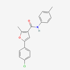 molecular formula C19H16ClNO2 B2772075 5-(4-chlorophenyl)-2-methyl-N-(4-methylphenyl)furan-3-carboxamide CAS No. 941237-65-6
