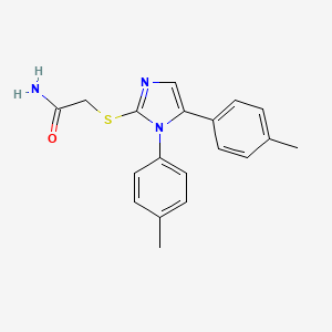 molecular formula C19H19N3OS B2772078 2-((1,5-di-p-tolyl-1H-imidazol-2-yl)thio)acetamide CAS No. 1207008-06-7