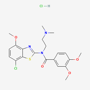 N-(7-chloro-4-methoxybenzo[d]thiazol-2-yl)-N-(2-(dimethylamino)ethyl)-3,4-dimethoxybenzamide hydrochloride