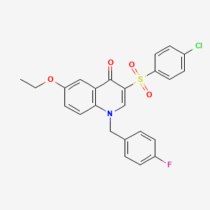 3-(4-Chlorophenyl)sulfonyl-6-ethoxy-1-[(4-fluorophenyl)methyl]quinolin-4-one