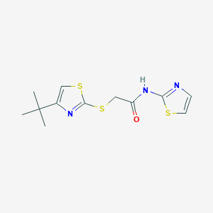 molecular formula C12H15N3OS3 B277210 2-[(4-tert-butyl-1,3-thiazol-2-yl)sulfanyl]-N-(1,3-thiazol-2-yl)acetamide 