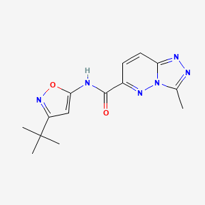 molecular formula C14H16N6O2 B2772102 N-(3-Tert-butyl-1,2-oxazol-5-yl)-3-methyl-[1,2,4]triazolo[4,3-b]pyridazine-6-carboxamide CAS No. 2415584-97-1