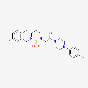 2-(2,5-Dimethylbenzyl)-6-{2-[4-(4-fluorophenyl)piperazin-1-yl]-2-oxoethyl}-1,2,6-thiadiazinane 1,1-dioxide