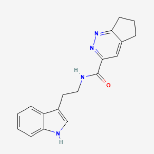 molecular formula C18H18N4O B2772114 N-[2-(1H-Indol-3-yl)ethyl]-6,7-dihydro-5H-cyclopenta[c]pyridazine-3-carboxamide CAS No. 2415556-19-1