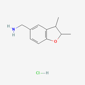 molecular formula C11H16ClNO B2772116 (2,3-Dimethyl-2,3-dihydro-1-benzofuran-5-yl)methanamine hydrochloride CAS No. 2225141-76-2