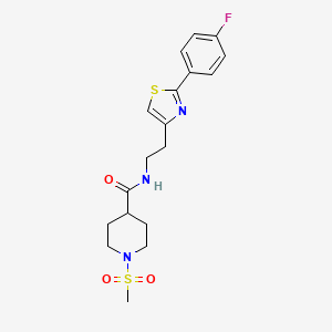 N-(2-(2-(4-fluorophenyl)thiazol-4-yl)ethyl)-1-(methylsulfonyl)piperidine-4-carboxamide