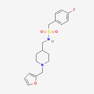 molecular formula C18H23FN2O3S B2772122 1-(4-氟苯基)-N-((1-(呋喃-2-基甲基)哌啶-4-基甲基)甲磺酰胺 CAS No. 953231-18-0