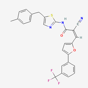 (2Z)-2-cyano-N-[5-(4-methylbenzyl)-1,3-thiazol-2-yl]-3-{5-[3-(trifluoromethyl)phenyl]furan-2-yl}prop-2-enamide