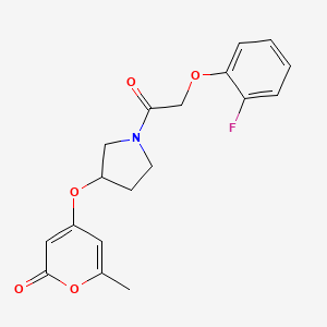 4-((1-(2-(2-fluorophenoxy)acetyl)pyrrolidin-3-yl)oxy)-6-methyl-2H-pyran-2-one