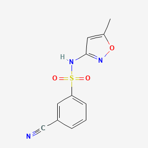 molecular formula C11H9N3O3S B2772138 3-cyano-N-(5-methyl-1,2-oxazol-3-yl)benzene-1-sulfonamide CAS No. 1017045-61-2